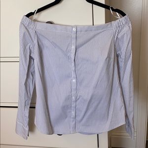 XS Express- off the shoulder button up blouse